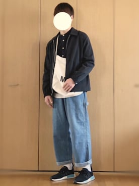 「MHL.」｜「アイテム（ブルゾン）」を使った、ざっきーさん（メンズ・178cm）の春コーディネート