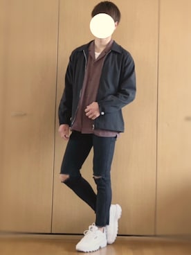 「ストリートカジュアル」｜「アイテム（ブルゾン）」を使った、ざっきーさん（メンズ・178cm）の春コーディネート