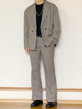 「ダブルジャケット」｜「アイテム（財布/小物）」を使った、ざっきーさん（メンズ・178cm）の秋コーディネート