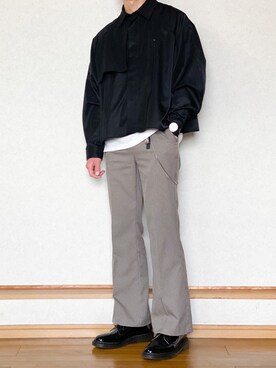 「トレンチ」｜「アイテム（その他）」を使った、ざっきーさん（メンズ・178cm）の春コーディネート