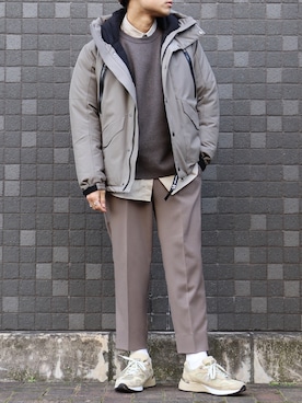 「WYM LIDNM（ウィム バイ リドム）のMILANO RIB HEAVY WEIGHT PO KNIT（ニット/セーター）」を使った、ざっきーさん（メンズ・178cm）の冬コーディネート