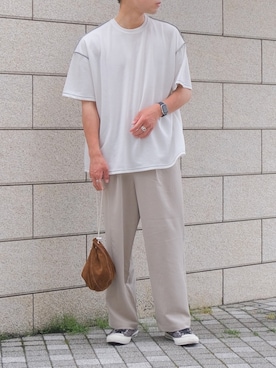 「ステッチ」｜「アイテム（セットアップ）」を使った、ざっきーさん（メンズ・178cm）の春コーディネート