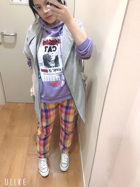 「PULL&BEAR（プルアンドベア）のアイテム（パーカー）」を使った、クロコさん（レディース・153cm）の冬コーディネート