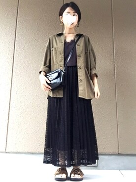 「AMERICAN HOLIC（アメリカンホリック）の・レースロングプリーツスカート（スカート）」を使った、tarot_yukaさん（レディース・149cm）の秋コーディネート