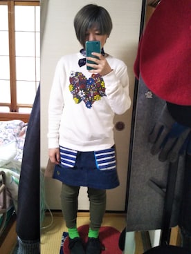 「Gramicci（グラミチ）のアイテム（財布/小物）」を使った、Kaeさん（レディース・155cm）の冬コーディネート