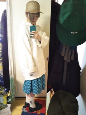 「MANASTASH（マナスタッシュ）のアイテム（ブルゾン）」を使った、Kaeさん（レディース・155cm）の春コーディネート