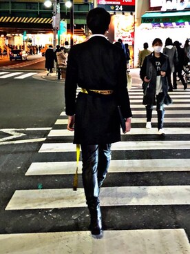 「DOLCE&GABBANA（ドルチェアンドガッバーナ）のアイテム（ブーツ）」を使った、TAKUMAさん（メンズ・183cm）の冬コーディネート