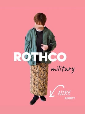 「ROTHCO（ロスコ）のアイテム（カバーオール）」を使った、mameさん（レディース・151cm）の春コーディネート