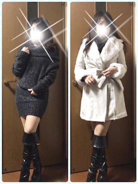 「EGOIST（エゴイスト）のアイテム（ワンピース/ドレス）」を使った、さち(=^ェ^=)さん（レディース・153cm）の冬コーディネート