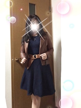 「DRWCYS（ドロシーズ）のアイテム（ライダースジャケット）」を使った、さち(=^ェ^=)さん（レディース・153cm）の春コーディネート