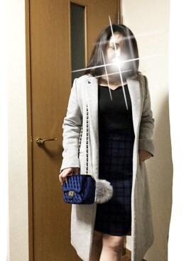 「チドリ柄」｜「アイテム（チェスターコート）」を使った、さち(=^ェ^=)さん（レディース・153cm）の冬コーディネート