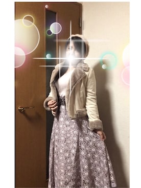 「MISCH MASCH（ミッシュマッシュ）のアイテム（ライダースジャケット）」を使った、さち(=^ェ^=)さん（レディース・153cm）の秋コーディネート