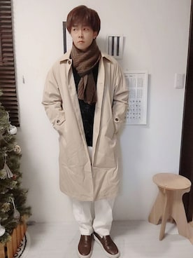 「オーバーコート」｜「アイテム（スリッポン）」を使った、Jelly→sさん（メンズ・173cm）の冬コーディネート