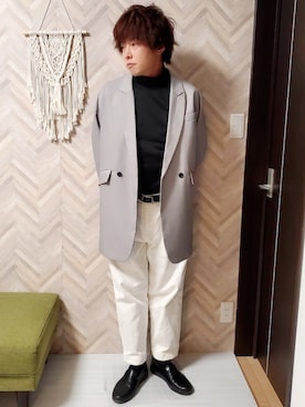 「HARE」｜「アイテム（スリッポン）」を使った、Jelly→sさん（メンズ・173cm）の冬コーディネート