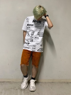 「MSGM（エムエスジーエム）のアイテム（トップス）」を使った、yuto。さん（メンズ・169cm）の夏コーディネート