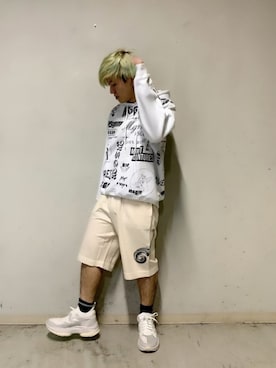 「MSGM（エムエスジーエム）のアイテム（トップス）」を使った、yuto。さん（メンズ・169cm）の夏コーディネート