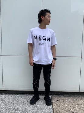 「MSGM（エムエスジーエム）のアイテム（トップス）」を使った、yuto。さん（メンズ・169cm）の夏コーディネート