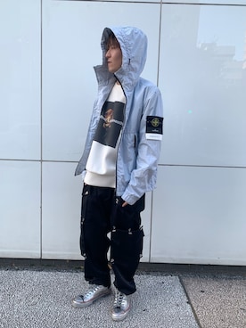 「ナイロンパーカー」｜「アイテム（スウェット）」を使った、yuto。さん（メンズ・169cm）の秋コーディネート