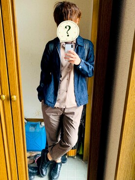 「Right-on（ライトオン）のアイテム（スラックス）」を使った、Doggさん（メンズ・178cm）の秋コーディネート