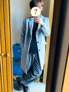 「ワイドスラックス」｜「アイテム（チェスターコート）」を使った、Doggさん（メンズ・178cm）の冬コーディネート