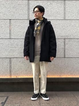 「RECOMMEND  ITEM STYLING」｜「アイテム（ダウンジャケット/コート）」を使った、福田竜生さん（メンズ・176cm）の冬コーディネート