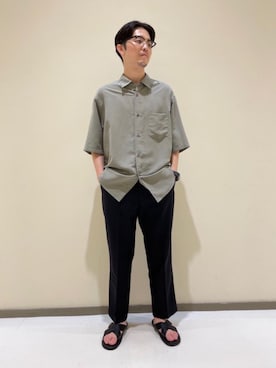 「RECOMMEND  ITEM STYLING」｜「アイテム（スラックス）」を使った、福田竜生さん（メンズ・176cm）の夏コーディネート