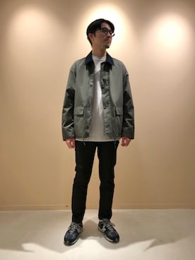 「RECOMMEND  ITEM STYLING」｜「アイテム（ステンカラーコート）」を使った、福田竜生さん（メンズ・176cm）の秋コーディネート