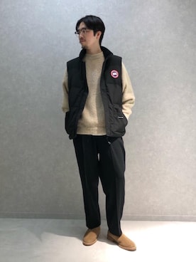 「RECOMMEND  ITEM STYLING」｜「アイテム（スラックス）」を使った、福田竜生さん（メンズ・176cm）の秋コーディネート