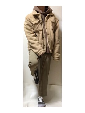 「classicalelf（クラシカルエルフ）のアイテム（パーカー）」を使った、藍さん（メンズ・176cm）の冬コーディネート