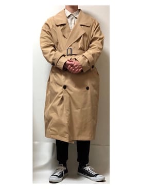 「kutir（クティール）のアイテム（トレンチコート）」を使った、藍さん（メンズ・176cm）の春コーディネート