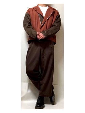 「YON（ヨン）のアイテム」を使った、藍さん（メンズ・176cm）の春コーディネート