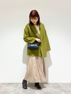 「スタッフセンバツ」｜「アイテム（ノーカラージャケット）」を使った、aさん（レディース・168cm）の秋コーディネート