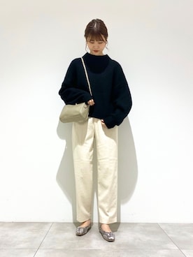 「SENSE OF PLACE by URBAN RESEARCH（センスオブプレイスバイアーバンリサーチ）のスクエアトウVカットフラットシューズ（その他シューズ）」を使った、aさん（レディース・168cm）の秋コーディネート