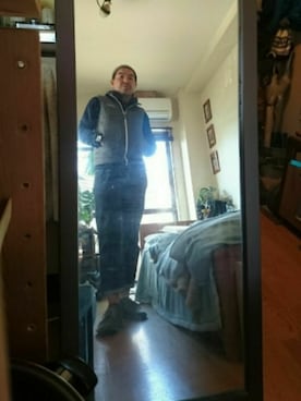 「アイテム（モカシン/デッキシューズ、グリーン系）」を使った、G'59さん（メンズ・177cm）の秋コーディネート