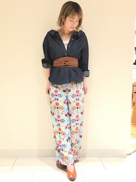 「LILY BROWN（リリーブラウン）のアイテム（その他パンツ）」を使った、kurumi kawagoeさん（レディース・155cm）の春コーディネート