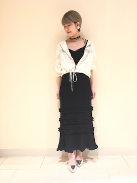 「Lily Brown」｜「アイテム（ブルゾン）」を使った、kurumi kawagoeさん（レディース・155cm）の春コーディネート