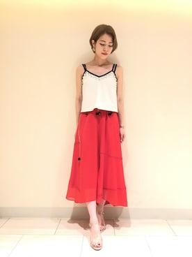 「LILY BROWN（リリーブラウン）のアイテム（キャミソール）」を使った、kurumi kawagoeさん（レディース・155cm）の夏コーディネート