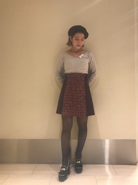 Lily Brown(リリーブラウン)の「サイドレースアップ台形スカート Lily Brown(リリーブラウン)の「サイドレースアップ台形スカート
