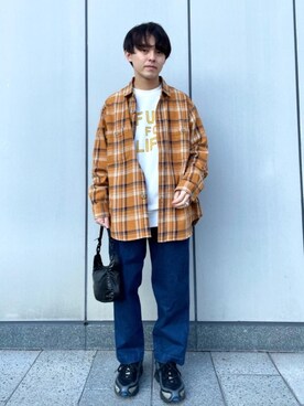 「THE NORTH FACE（ザノースフェイス）のTHE NORTH FACE / ザノースフェイスCanisterS（ショルダーバッグ/サコッシュ）（ショルダーバッグ、ブラック系）」を使った、coen しのぴーさん（メンズ・163cm）の冬コーディネート
