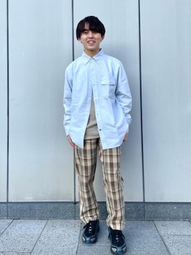 「coen（コーエン）の【女性にもオススメ】シェフパンツ"CHEF PANTS"(一部WEB限定カラー)(イージーパンツ/バルーンパンツ/チェック/ストライプ/デニム)#（その他パンツ、その他）」を使った、coen しのぴーさん（メンズ・163cm）の冬コーディネート