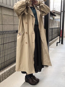 「Another Edition（アナザーエディション）のアイテム（トレンチコート）」を使った、ちゃんゆさん（レディース・154cm）の秋コーディネート