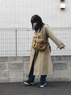 「バーバリー」｜「アイテム（トレンチコート）」を使った、すだちさん（レディース・162cm）の冬コーディネート