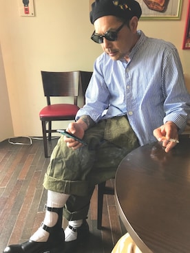 「JOHN MOORE（ジョンムーア）のアイテム」を使った、あんずさん（レディース・158cm）の春コーディネート