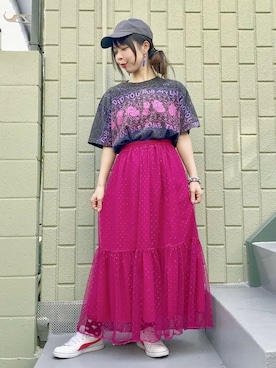 「古着コーデ」｜「アイテム（雑貨/ホビー）」を使った、chie☻さん（レディース・159cm）の春コーディネート