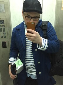 MUJI | 雖說是洋蔥式穿搭，但在我身上可以看到不同的藍色，科科(その他トップス)