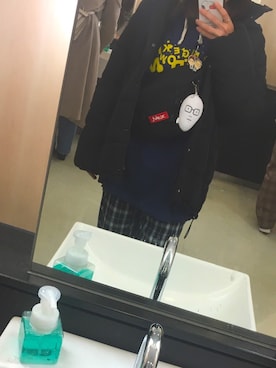 「Honeys（ハニーズ）の中綿ジャケット（ダウンジャケット/コート、ブラック系）」を使った、mさん（レディース）の冬コーディネート