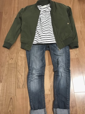 「and it_（アンドイット）のアイテム（ジャケット/アウター）」を使った、mさん（レディース・150cm）の春コーディネート
