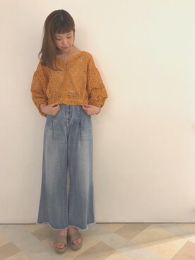 「INUOVO（イヌーボ）のアイテム」を使った、C.Yamamotoさん（レディース・162cm）の夏コーディネート