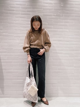 「mystic（ミスティック）のLara Small ball necklece（ネックレス）」を使った、C.Yamamotoさん（レディース・162cm）の秋コーディネート