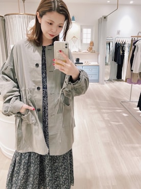 「mline（エムライン）のアイテム（ミリタリージャケット）」を使った、C.Yamamotoさん（レディース・163cm）の春コーディネート